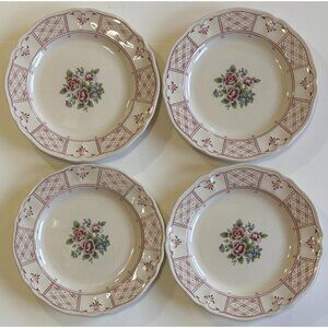 4 Vintage Nikko Tablemates Homestead Collection Flower Basket Salad Plates
